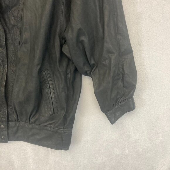 Vintage 80s 90s Gino di Giorgio Comit Leather Bomber Jacket Mens Medium Retro - Picture 8 of 16